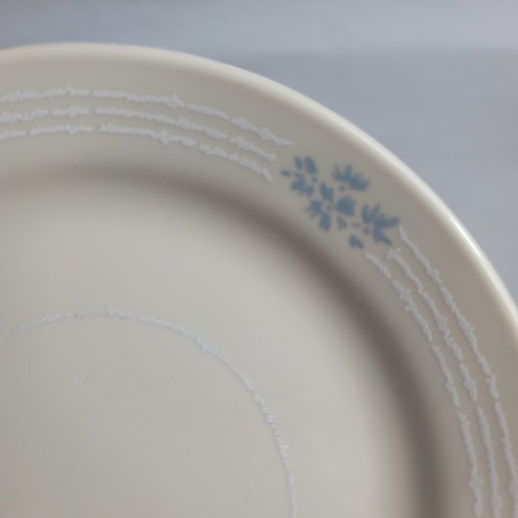 FOUR Corelle Corning Lace Bouquet Bread Plates Cream with Blue Floral Wh… - Picture 8 of 16